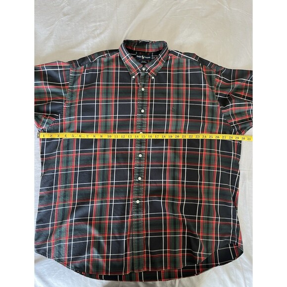 Polo Ralph Lauren Blake Shirt Mens 2XL Red Green Black Plaid Oxford Button Down - Picture 10 of 16